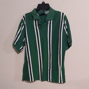 Green Striped Polo Shirt